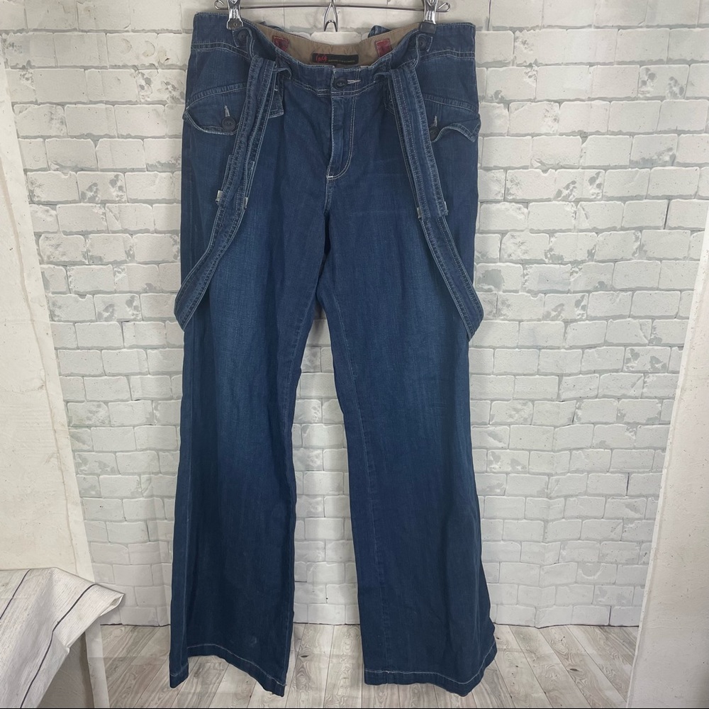 AG Vintage Y2K Wide Leg Slouchy Skater Suspender Jeans Overalls 31